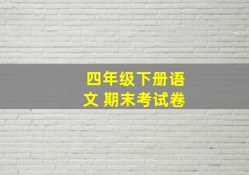 四年级下册语文 期末考试卷